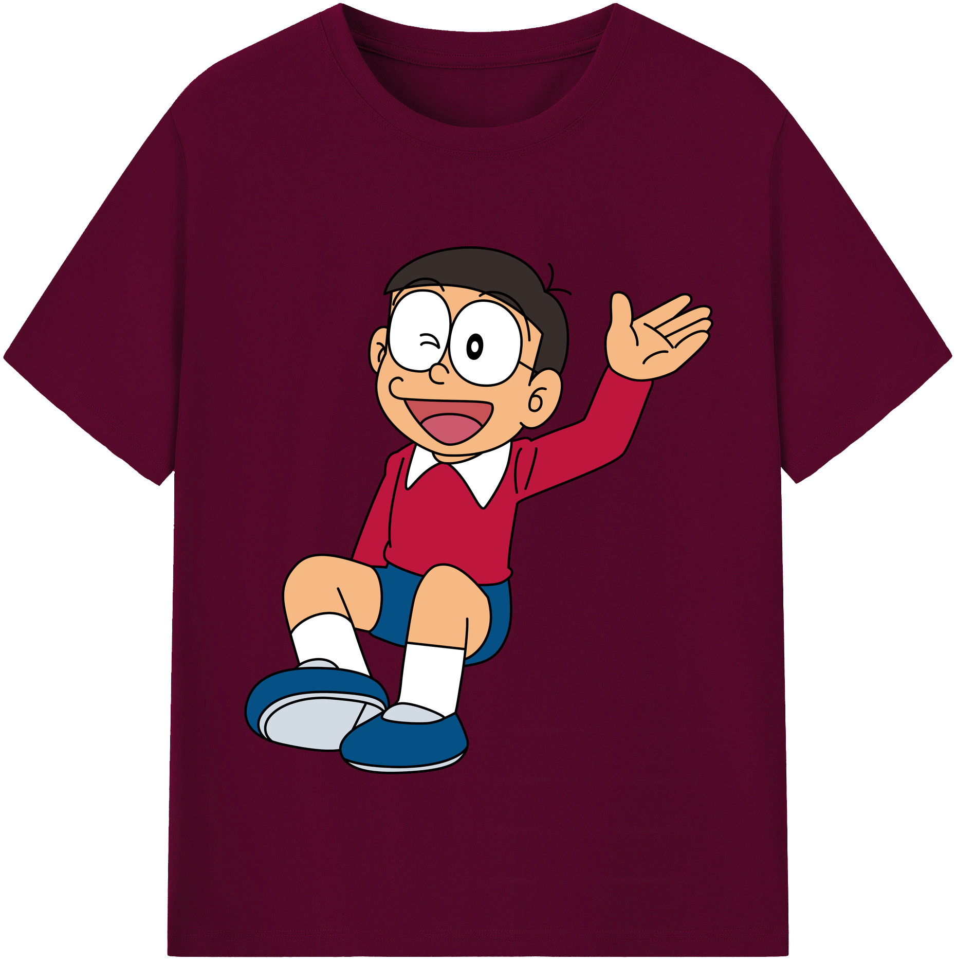 （画像用） ドラえもん 野比 のび太 Doraemon Nobita Nobi レディースカジュアルプリントTシャツ（綿100％）